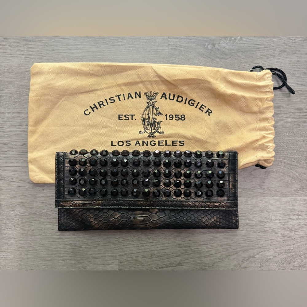 Christian Audigier Leopard Print Clutch